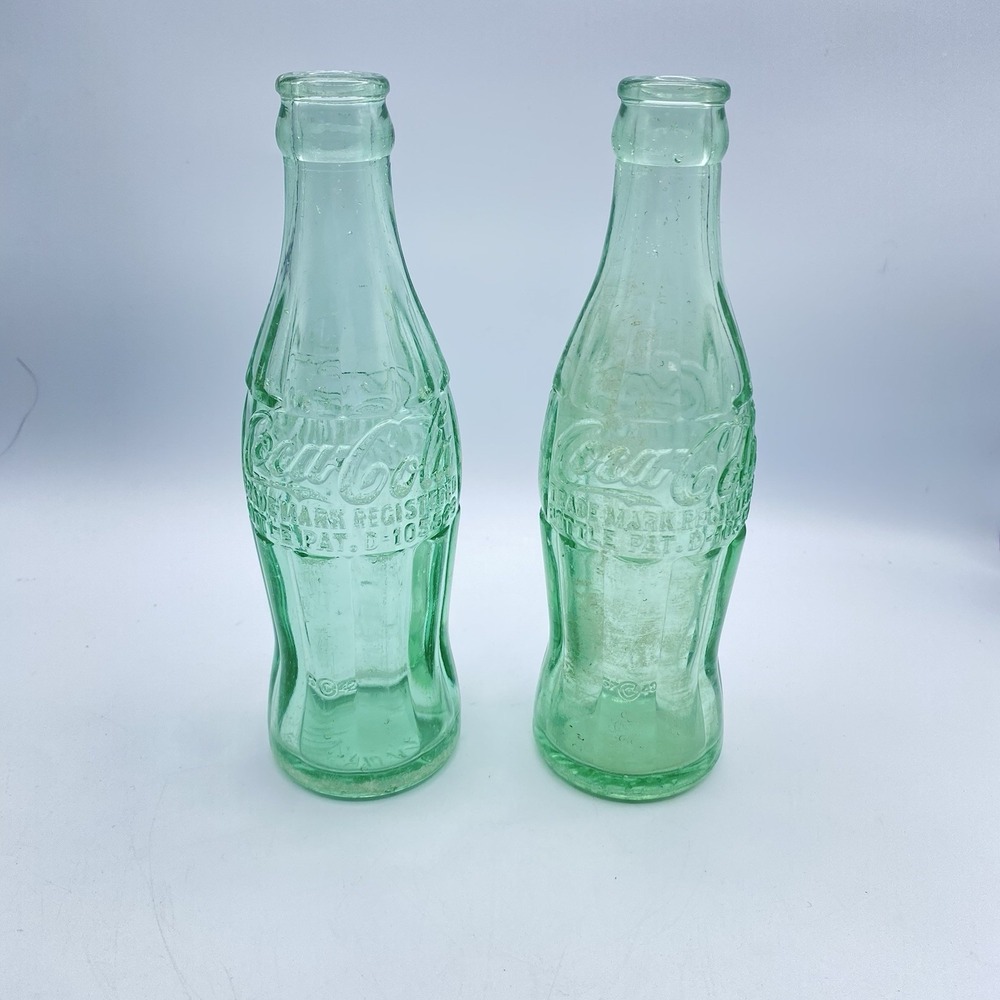 Vintage 1948 Green 6 Oz. Coca Cola Coke Soda Bottle Des Moines IA Pat. D-105529